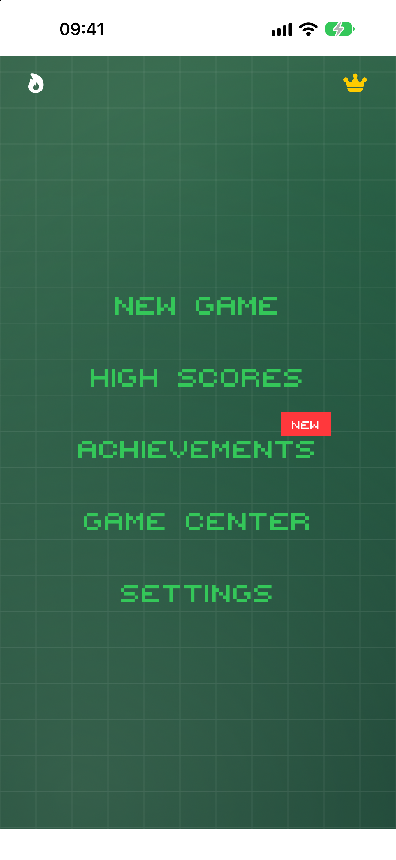 Pixel Snake main menu on iPhone